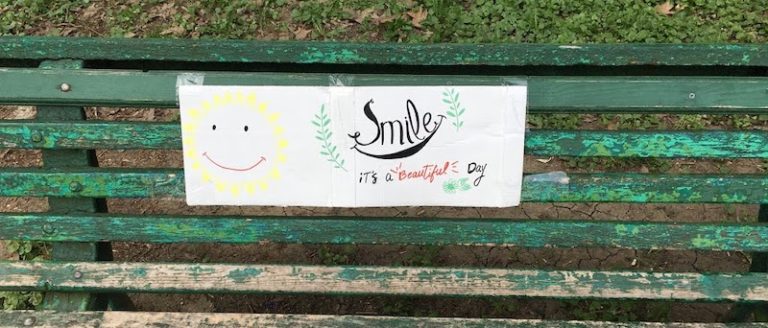 smile cards in park